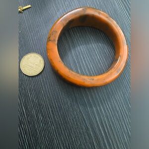 Vintage Orange Marbled Bangle Bracelet might be Bakelite